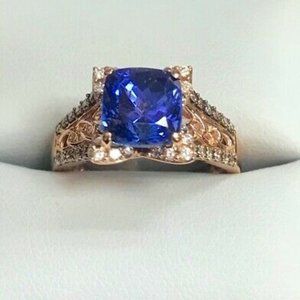 Le Vian Blueberry Tanzanite 2 ct.t.w.& diamond 3/8 ct.t.w. ring in 14K Rose Gold